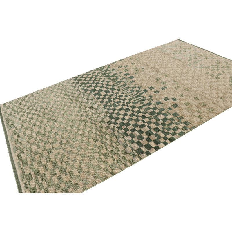 Moroccan Hand Knotted Geometric Area Rug, Rectangle 8' x 10'