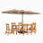 7-Piece HDPE Outdoor Dining Set With 15FT Lighted Patio Umbrella | All-Weather Comfort For Day & Night-270537208-270537209