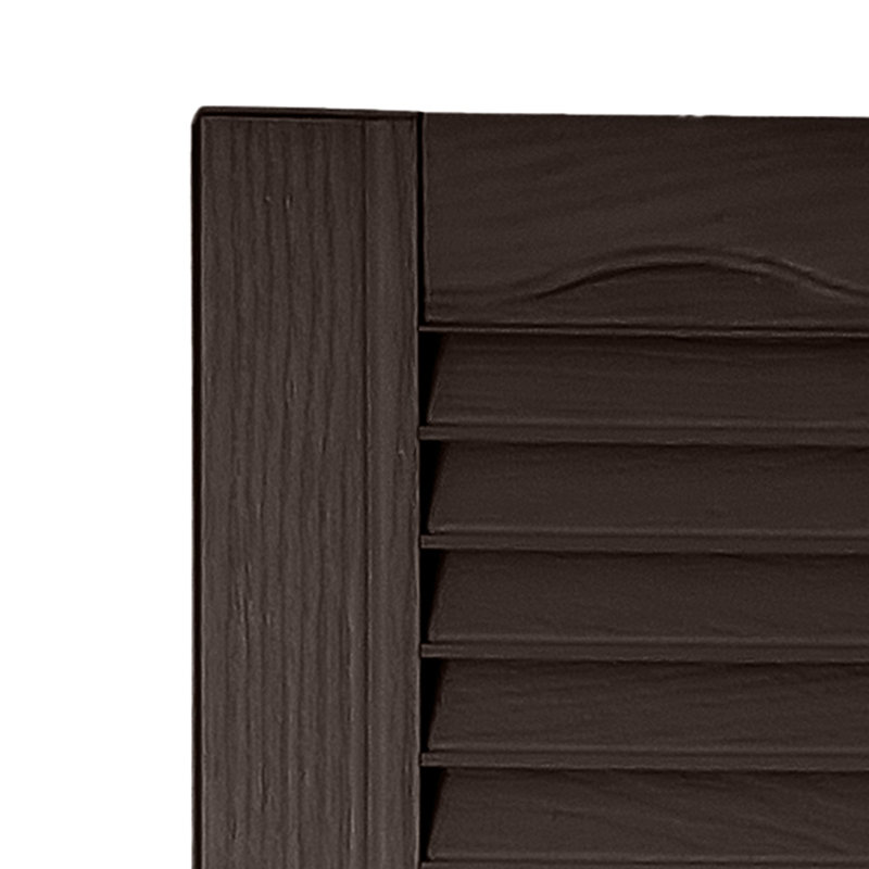 Custom Louvred Shutter with Cathedral Top, Sienna Brown, 46", 9"