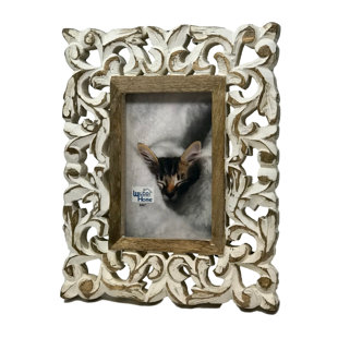 Whitewashed Wood Embossed Picture Frame