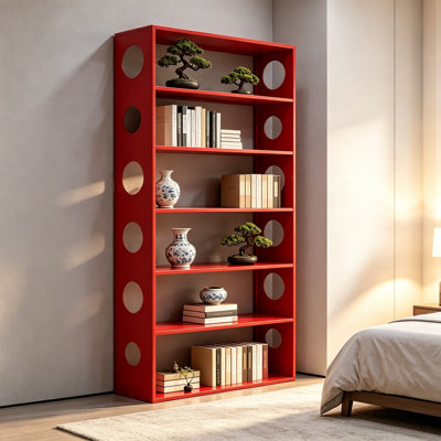 Freestanding Iron Decorative Open Bookshelf