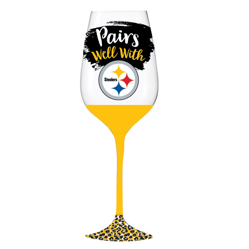 NFL 17 oz. Verre à vin avec boîte-cadeau, Pittsburgh Steelers
