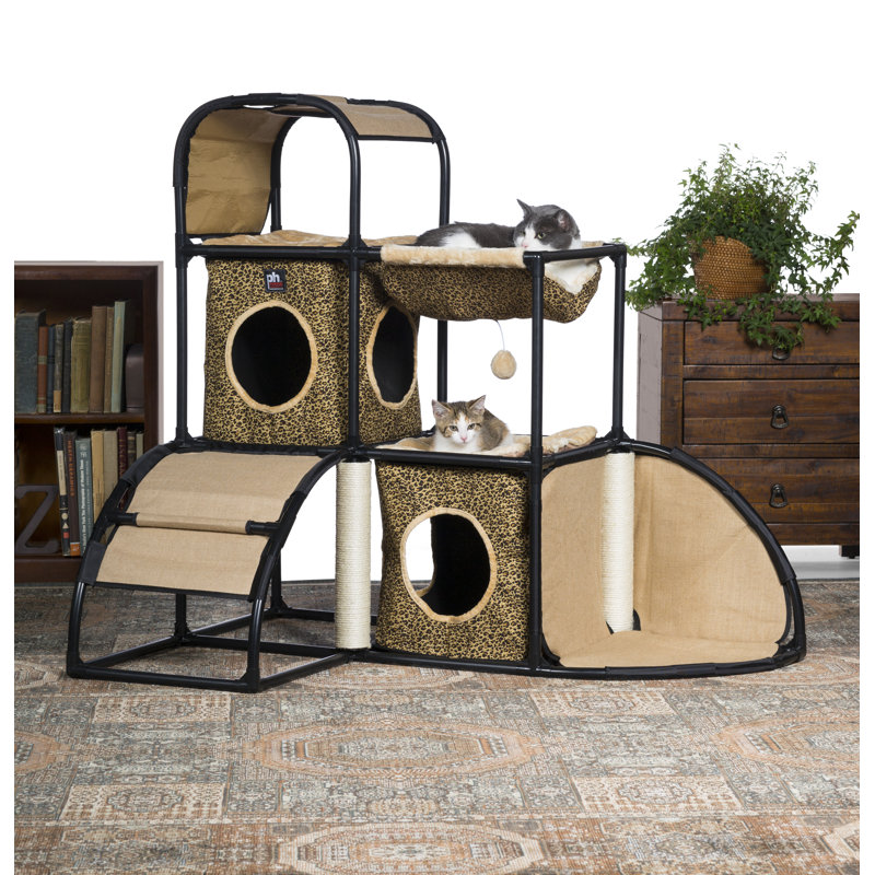 Arbre à chat et maisonnette à motif de léopard 42,5 po Sebastian