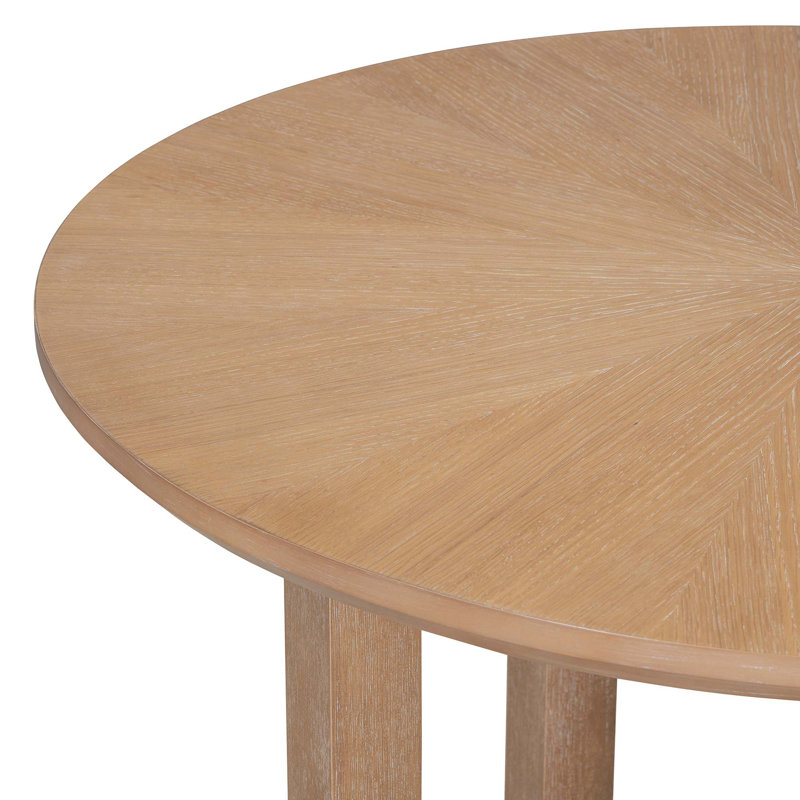 Inmar 5-Piece Retro Dining Set For Dining Room And Kitchen, Beige, Natural Wood Wash