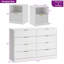 Ensemble 3 pièces commode 8 tiroirs et table de chevet 1 tiroir-702040279