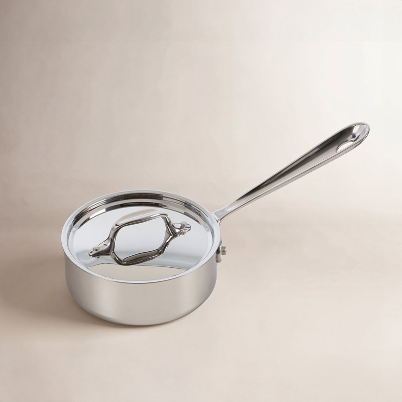 All-Clad D3™ Stainless Steel Saucepan with Lid, 1 qt.