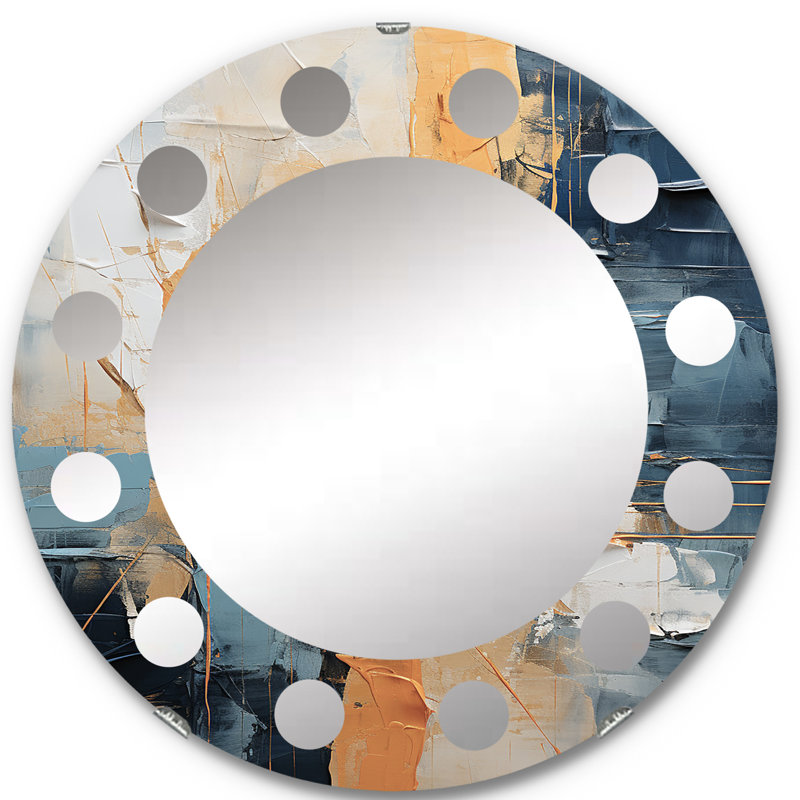 Amesley - Miroir mural moderne rond, 24 po x 24 po