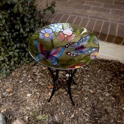 Aliyah-Lilly Glass Birdbath