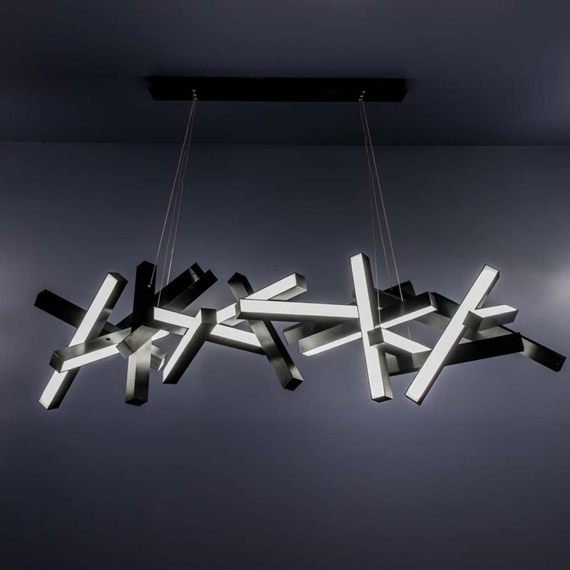 Nimbus 19 - Light Unique / Statement Geometric Chandelier, Black