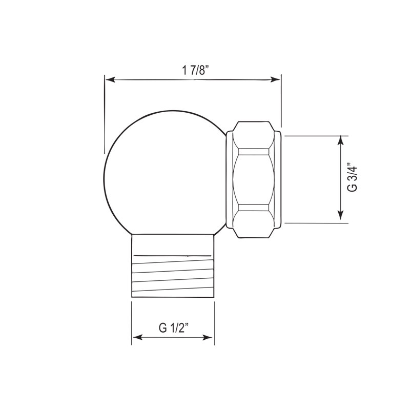 Exposed Shower Valve Outlet And Connector, Polished Chrome