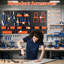 26-Piece Pegboard Organiser Kit, Wall Mounted Metal Tool Rack with 3 Pegboards & Hanging Fittings, Multi-Functional Garage Workshop Warehouse Storage, Black & Orange