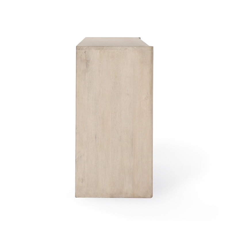 Ledro Wood 4Dr Buffet White Wash, Gray