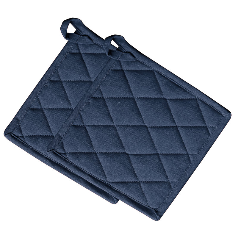 Home Mart Goods Polyester Potholder Set, Navy