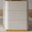 Bureau blanc en pierre frittée rectangulaire + bois manufacturé avec 3 tiroirs-108466948