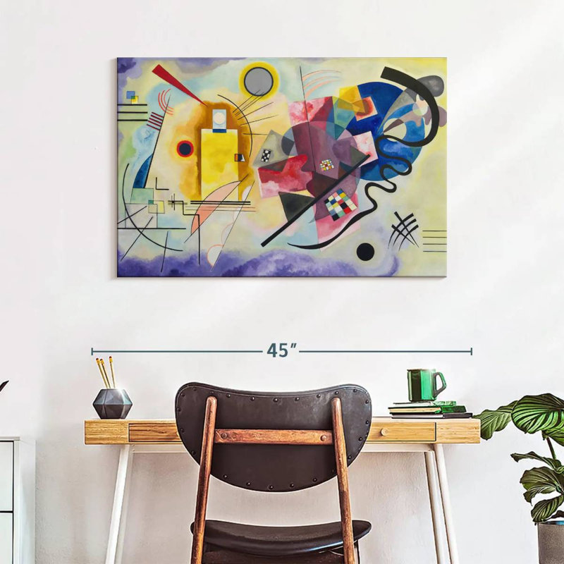 Jaune, rouge et bleu Avery, H 26 po x l 39 po