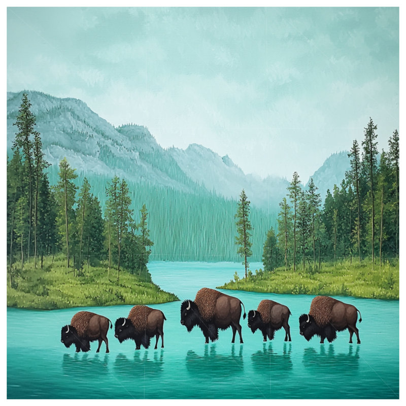 Housse de couette Bison Bedding Animals Rustic, Lit simple