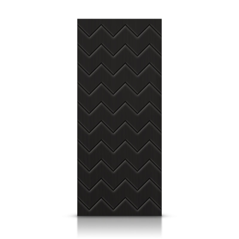 Porte standard à panneaux en bois massif manufacturé, Noir, 36 po x 84 po