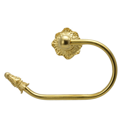 Acanthus swing tissue smooth ring left Renaissance style in Antique Brass