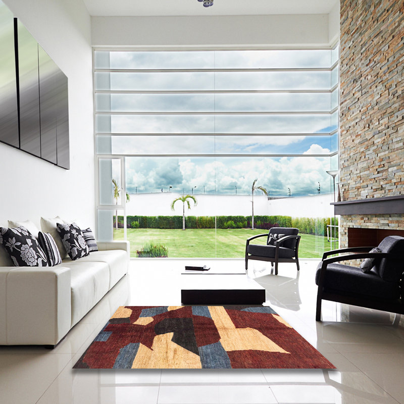Abstract Indoor Rug, Square 6'