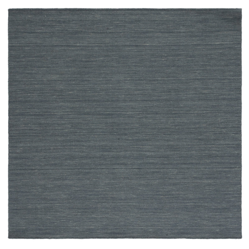 Kilim Hand Loomed Wool/Cotton Rug in Silver/Gray, Square 6'