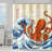 Funny Ocean Octopus Shower Curtian for Bathroom Waterproof Fabric Bath Curtain Sets with Hooks 72''×72''