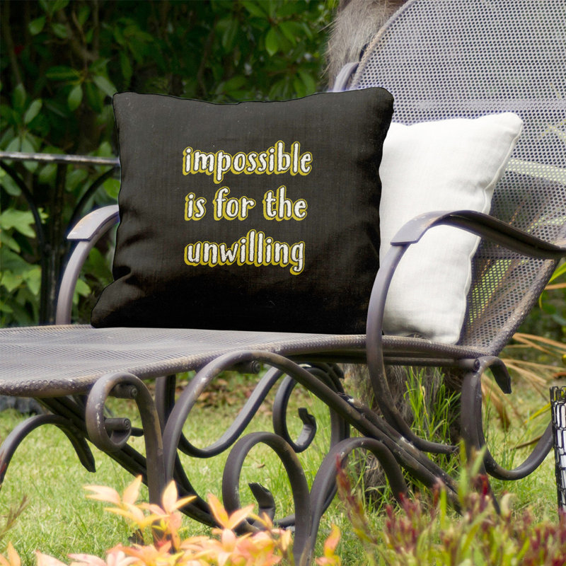 Coussin décoratif intérieur/extérieur impossible, 16 po x 1 po, Jaune
