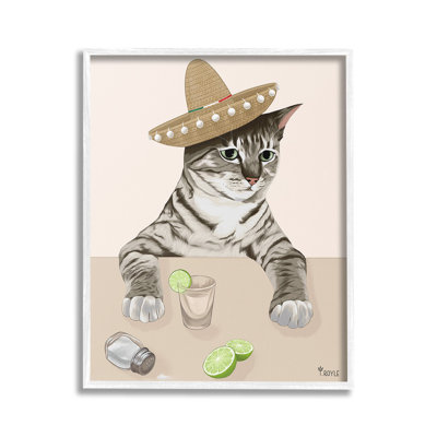 "Sombrero Cat And Cocktail" par Tara Royle sur toile