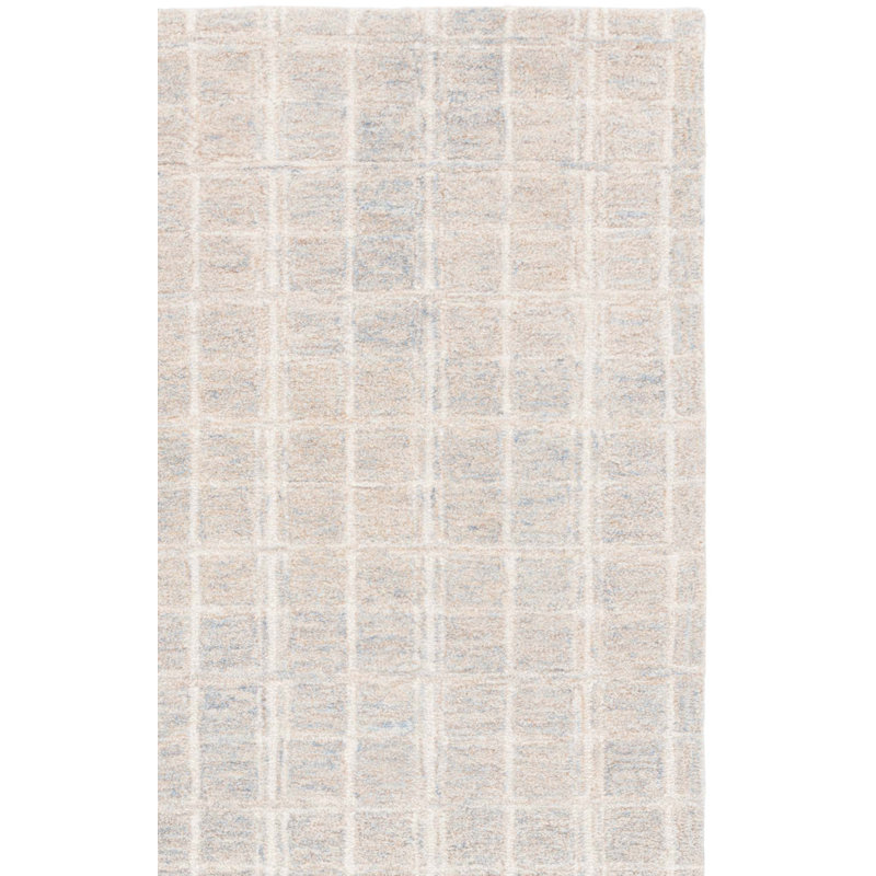 Anatol Hand Tufted Wool/Cotton Geometric Rug in Natural/Beige, Rectangle 5' x 8'