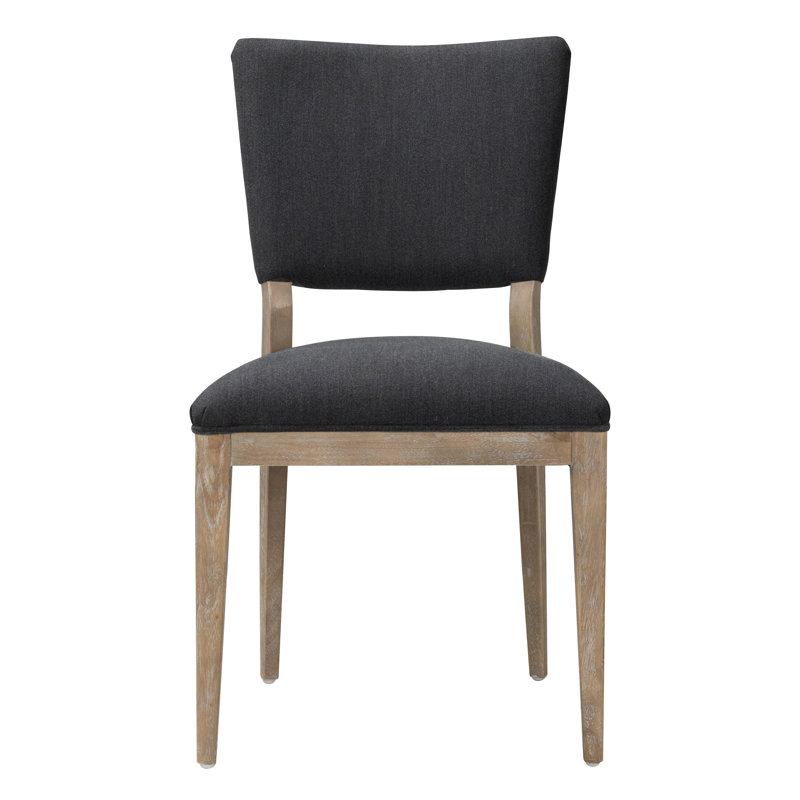 Phillip Upholstered Dining Chair Gray Set Of 2, Natural, Black