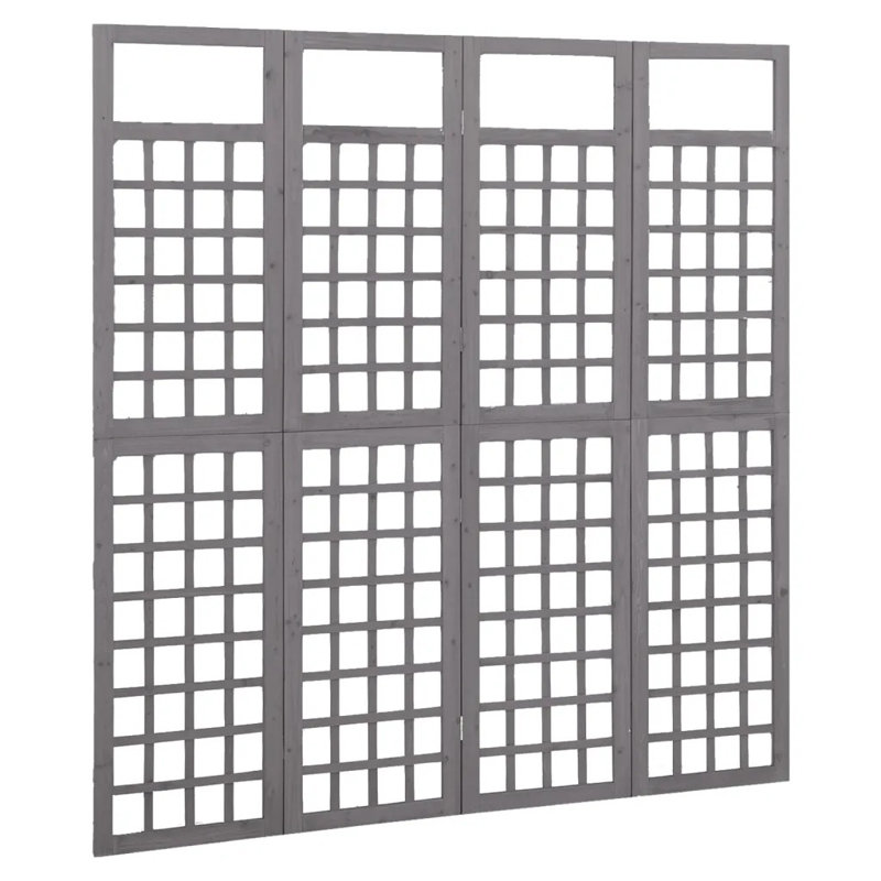 Merritt Solid Wood Folding Room Divider, Grey, 3