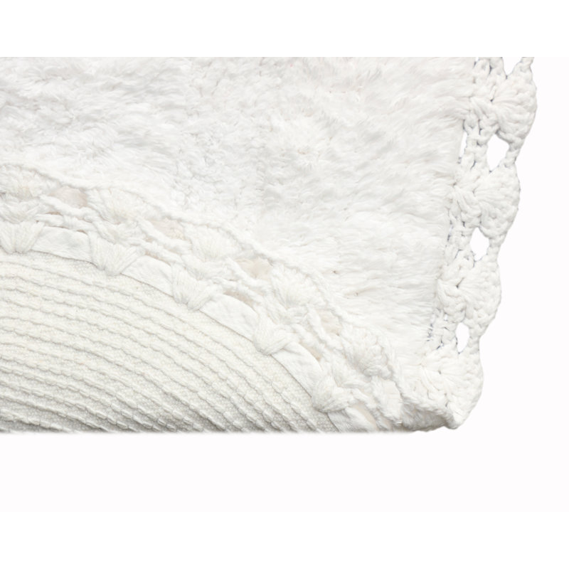 Schrick Bath Rug with Non-Slip Backing, White