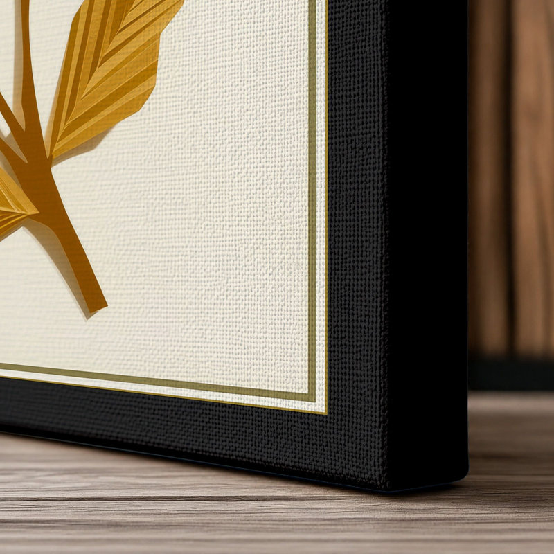 Gilded Branch Botanical - Wrapped Canvas, 24x16 - 61.0 x 40.6 cm, Black Border