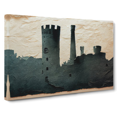 Castle Torn Paper - Wrapped Canvas