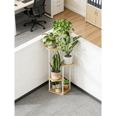 Grand support à plante de coin pour plantes d'intérieur, étagère à 5 niveaux en métal et en bois pour plusieurs pots, étagère de présentation peu encombrante pour le salon, la chambre à coucher, le balcon ou le patio