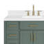 Meuble-lavabo simple en bois massif 42 po avec plateau en quartz Carrara de 1,5 po Thornaby-95016750-120127876