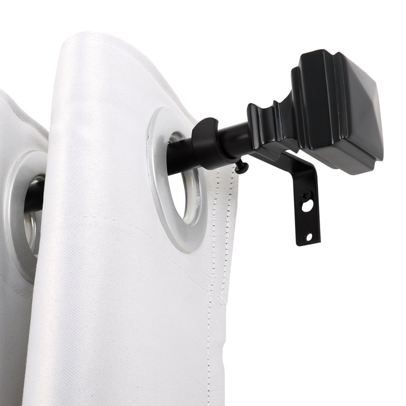 Tringle à rideaux simple réglable en métal l 0,63 po, H 1,85 po x l 86 po x P 1,85 po, Noir