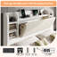Structure de lit tapissier 47,2 po avec 4 tiroirs de rangement, blanc-537421191-537421188