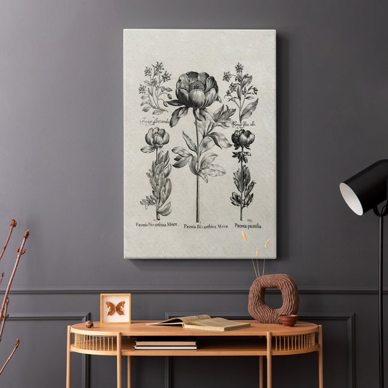 Motif floral rétro vintage CCXVII - Cavas, H 27 po x l 18 po