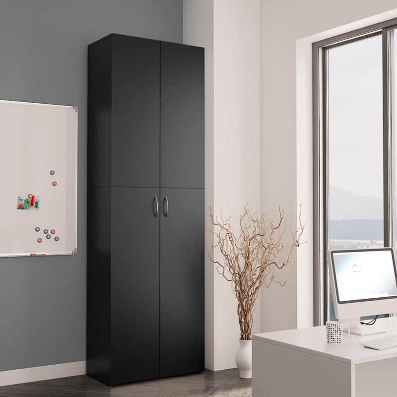 Abelone 2 -Door 5 -Shelf, Black Matte