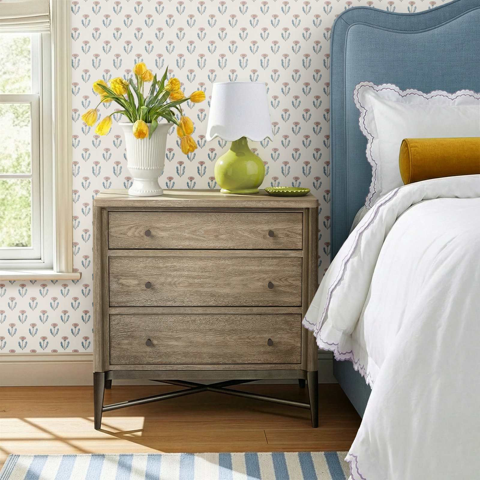 Regan 3-Drawer Nightstand, Natural