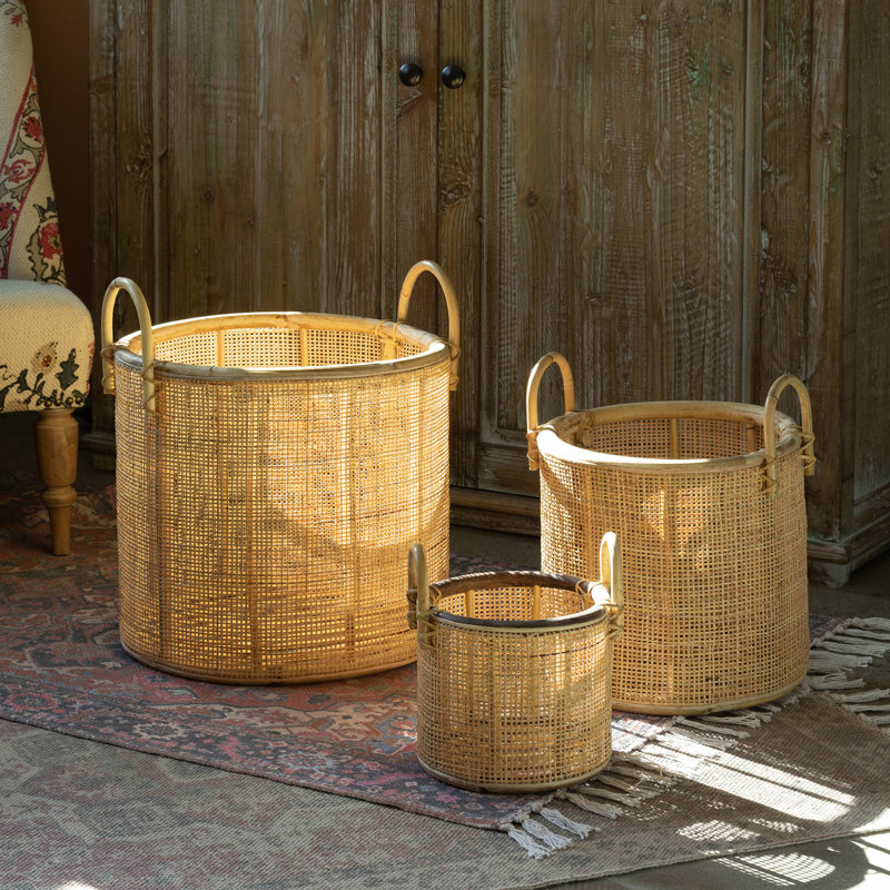 Park Hill Collection La Boheme Rattan Decorative Basket