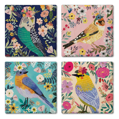 Stoneware Square 4 Piece Coaster Set