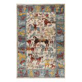 Rug & Kilim’S Caucasian Style Rug With Colorful Horse Rider Pictorials