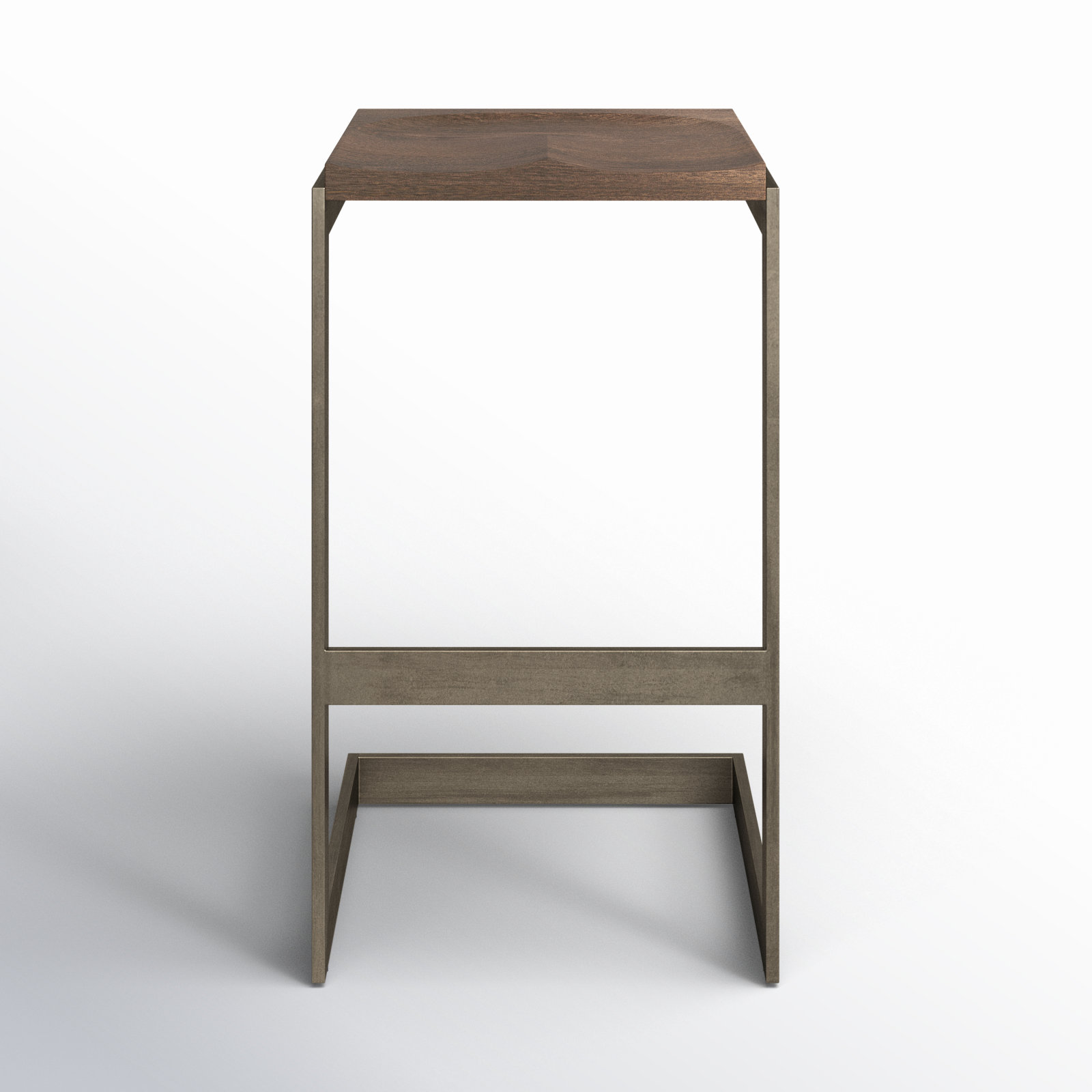 Christina Solid Wood Bar & Counter Stool, Bar Stool (30” Seat Height), Medium Brown/Antique Nickel