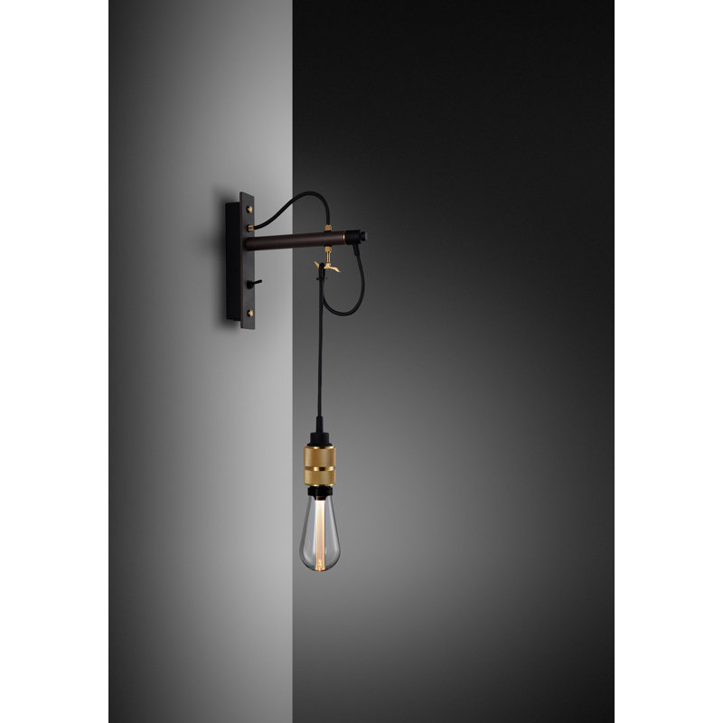 1 - Light Armed Sconce, Brass/Graphite