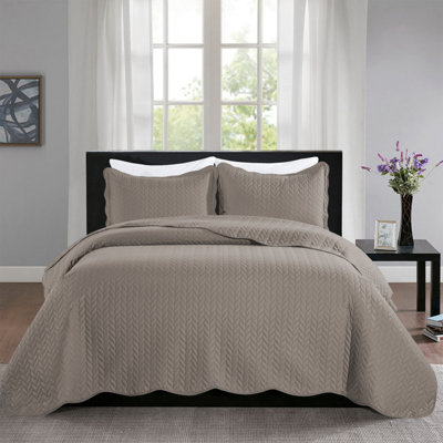 Microfiber Embossed Bedspread Set