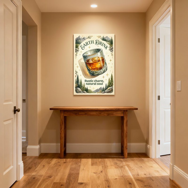 Nourriture et boissons «Earth Drink» Rustic Charm Natural Soul, H 18 po x l 12 po, Toile tendue, Ne s’applique pas
