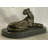 Klimas Handcrafted Henry Moore Mountain Lion Bronze Sculpture Marble Base Figurine