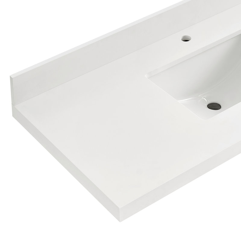 Meuble-lavabo flottant simple 36 po Barcelona, Gris cendré délavé / or brossé, 36"