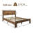 Farmhouse Wooden Bed Frame with Storage Headboard, Wood Platform Bed Frame with Charging Station & LED Lights-2119601724-2130857582